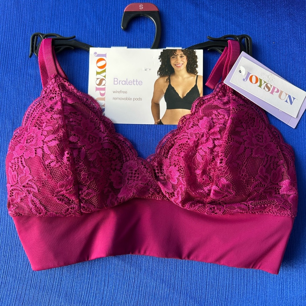Joyspun Women’s Pink/Hot Pink Bralette Size Small